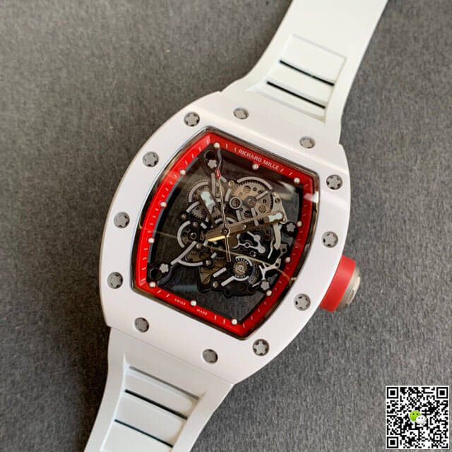 Replica Richard Mille RM055 1:1 Best Edition KV Factory V2 Ceramic Rubber Strap