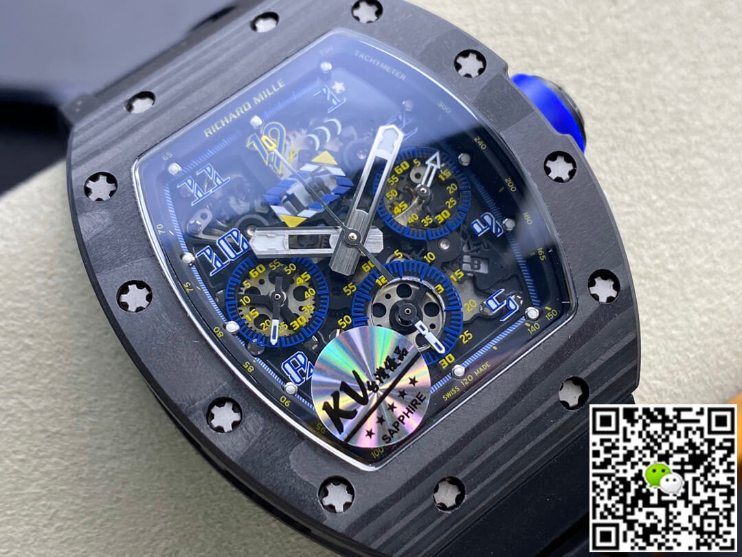 Replica Richard Mille RM-011 1:1 Best Edition KV Factory Carbon Fiber