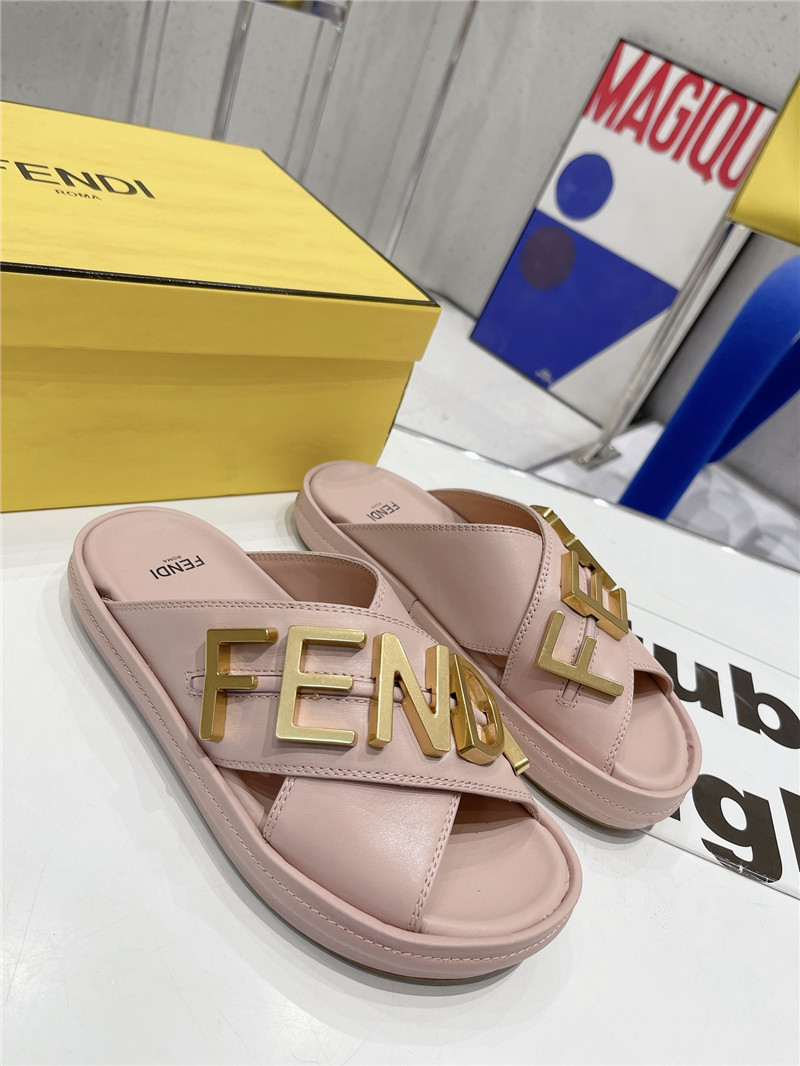F**di metal logo slides