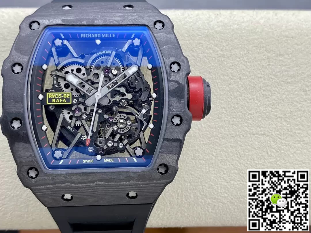 Richard Mille Replica RM35-02 1:1 Best Edition T+ Factory NTPT Carbon Fiber Black Strap