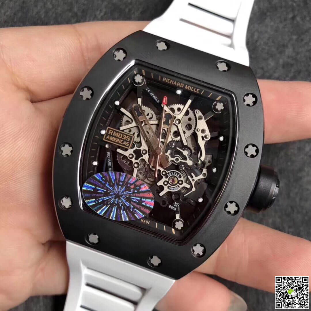 Replica Richard Mille RM035 Americas KV Factory 1:1 Best Edition White Strap
