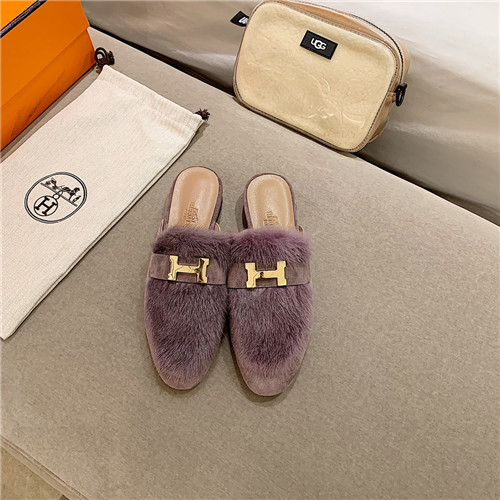 H**me5 sheepskin mink loafers