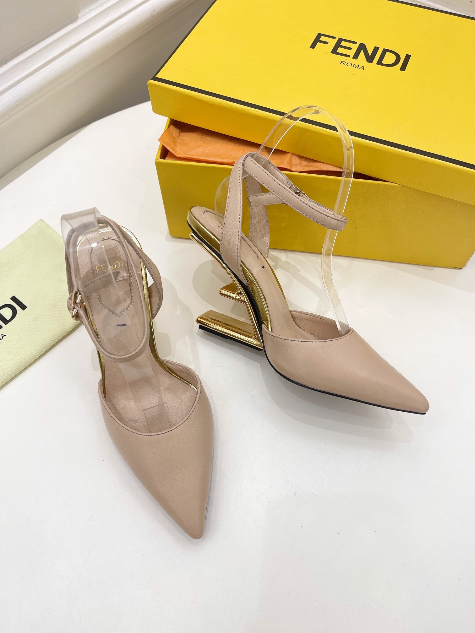 F**di first leather high-heel sandals