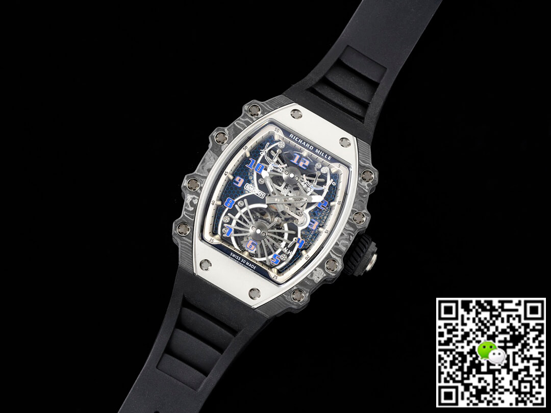 Replica Richard Mille RM21-01 1:1 Best Edition RM Factory Tourbillon Skeleton Dial Black Strap