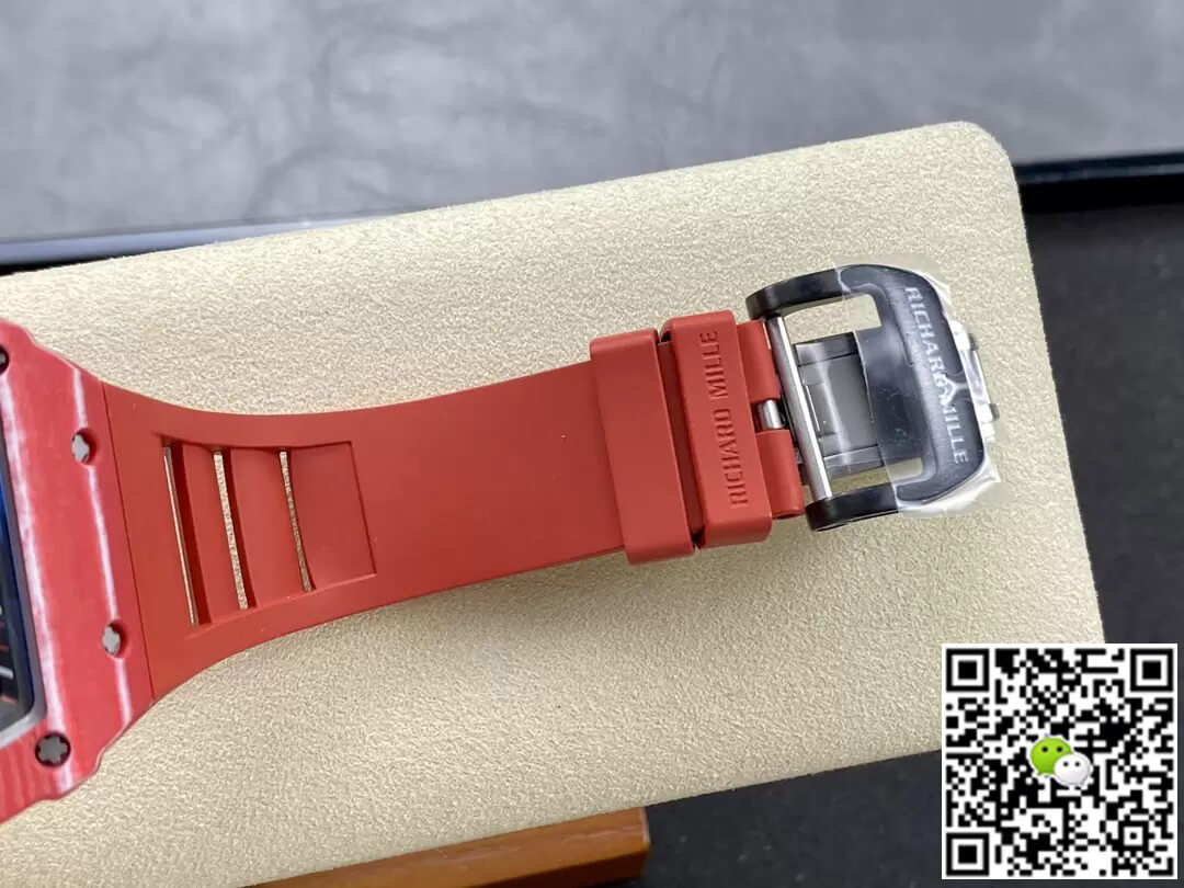 Richard Mille Replica RM35-02 1:1 Best Edition T+ Factory Carbon Fiber Red Rubber Strap