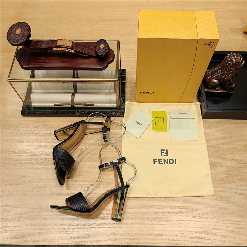 F**di electroplated high heel sandals