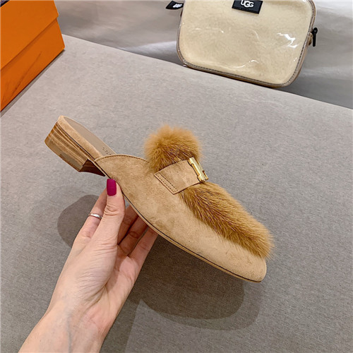 H**me5 sheepskin mink loafers