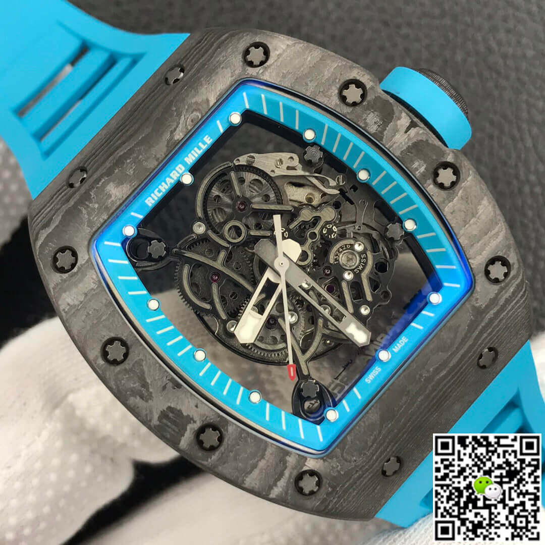 Replica Richard Mille RM055 1:1 Best Edition ZF Factory Blue Rubber Strap