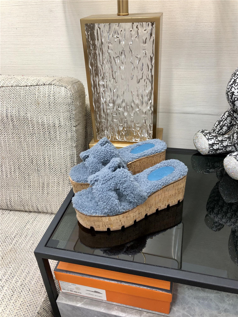 H**me5 Birkin Replica Teddy Fur Slippers