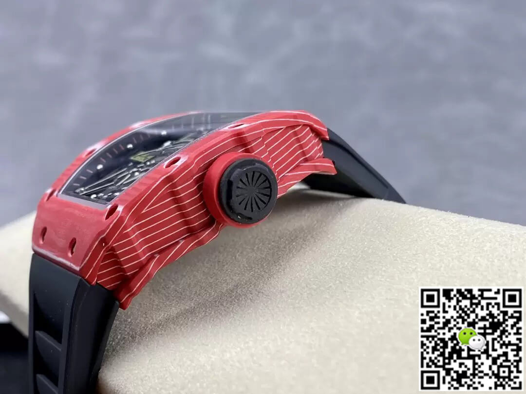 Richard Mille Replica RM35-02 1:1 Best Edition T+ Factory Red Carbon Fiber NTPT Case Black Strap