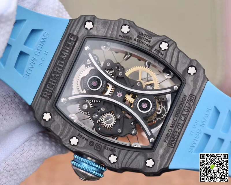 Replica Richard Mille RM53-01 1:1 Best Edition JB Factory Black Carbon Swiss Tourbillon Movement