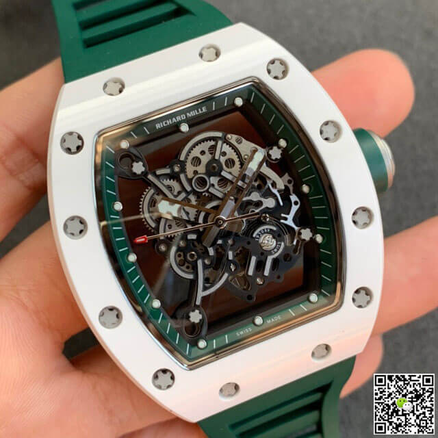 Replica Richard Mille RM055 1:1 Best Edition KV Factory V2 Ceramic Green Strap