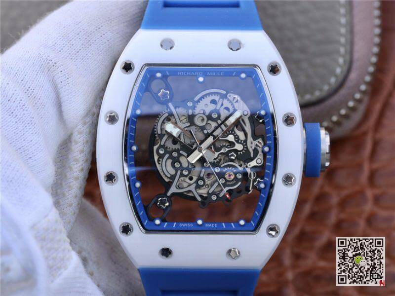 Replica Richard Mille RM055 KV Factory 1:1 Best Edition Swiss ETA8215 blue strap