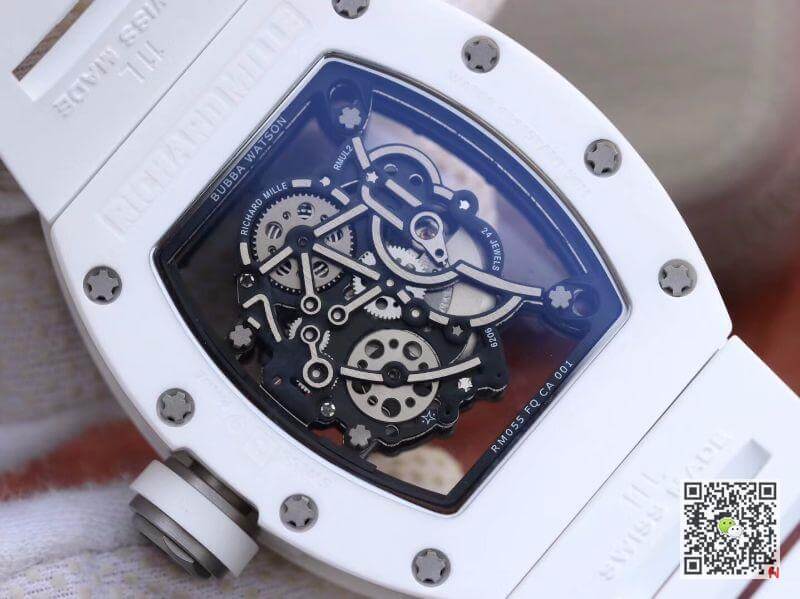 Replica Richard Mille RM055 KV Factory 1:1 Best Edition Swiss ETA8215 White Strap