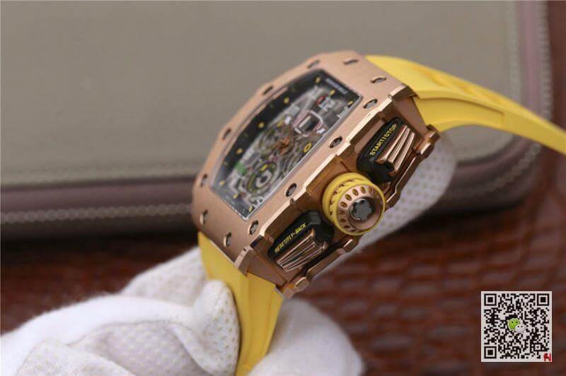 Replica Richard Mille RM11-03 KV Factory 1:1 Best Edition Swiss ETA7750 Yellow Strap