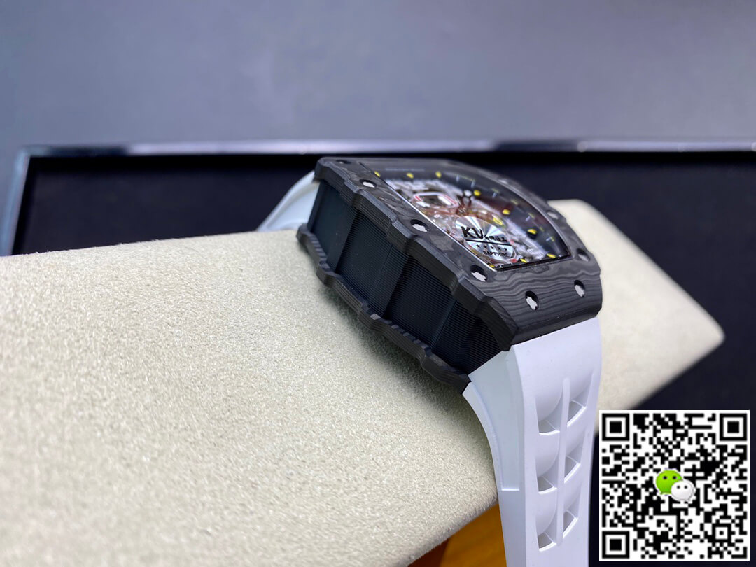 Replica Richard Mille RM011-03 1:1 Best Edition KV Factory Carbon Fiber White Strap