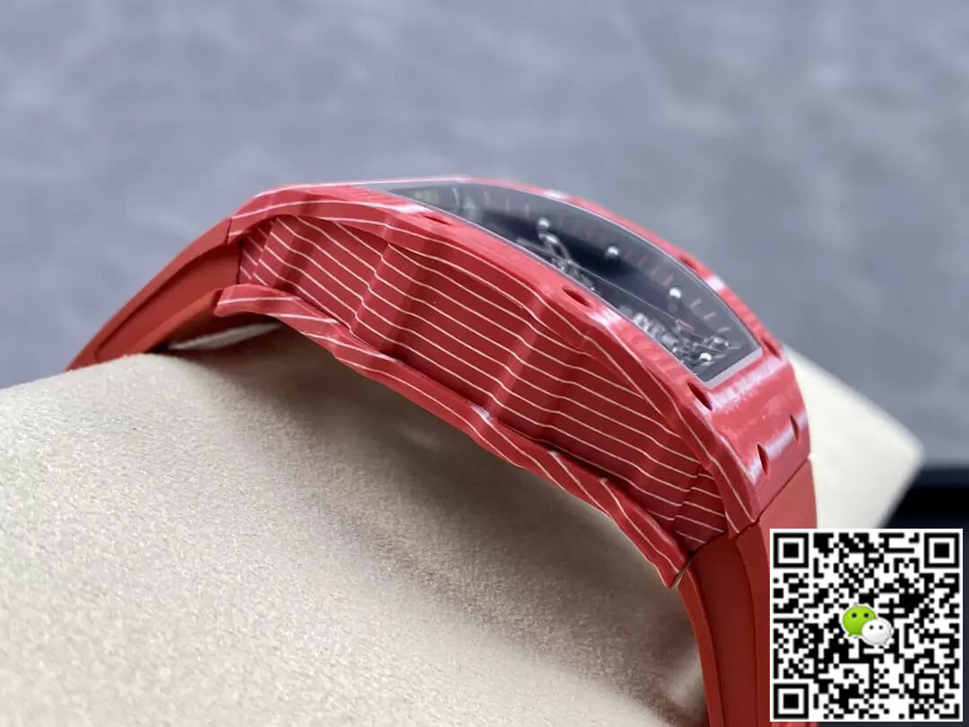 Richard Mille Replica RM35-02 1:1 Best Edition T+ Factory Carbon Fiber Red Rubber Strap