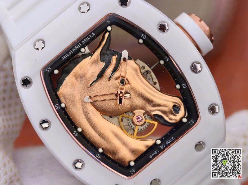 Replica Richard Mille Polo Club Saint Tropez RM52-02 KV Factory Mechanical Watches 1:1 Best Edition Swiss ETA8215 Gold Horse Dial