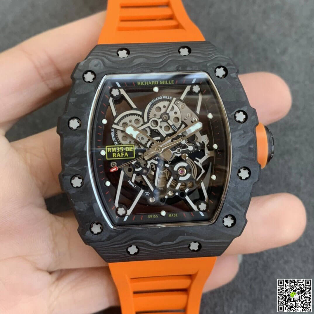 Replica Richard Mille RM35-02 1:1 Best Edition KV Factory V3 Orange Strap
