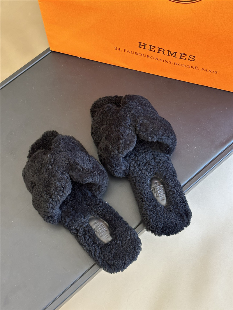 H**me5 fur roll cake hair H slippers