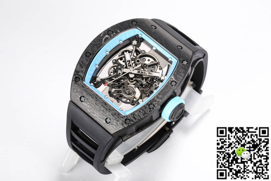 Replica Richard Mille RM055 NTPT 1:1 Best Edition BBR Factory Black Rubber Strap