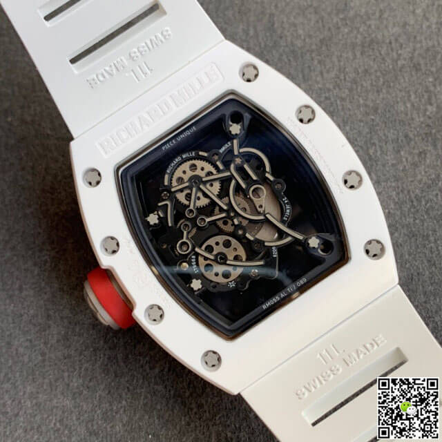 Replica Richard Mille RM055 1:1 Best Edition KV Factory V2 Ceramic Rubber Strap