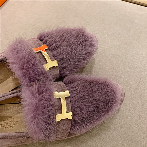 H**me5 sheepskin mink loafers