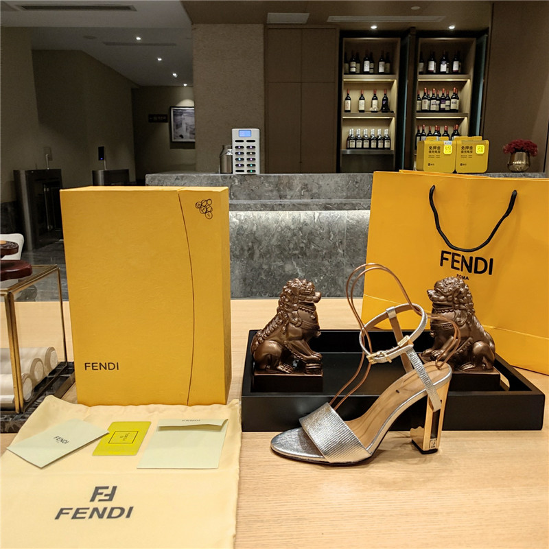 F**di electroplated high heel sandals