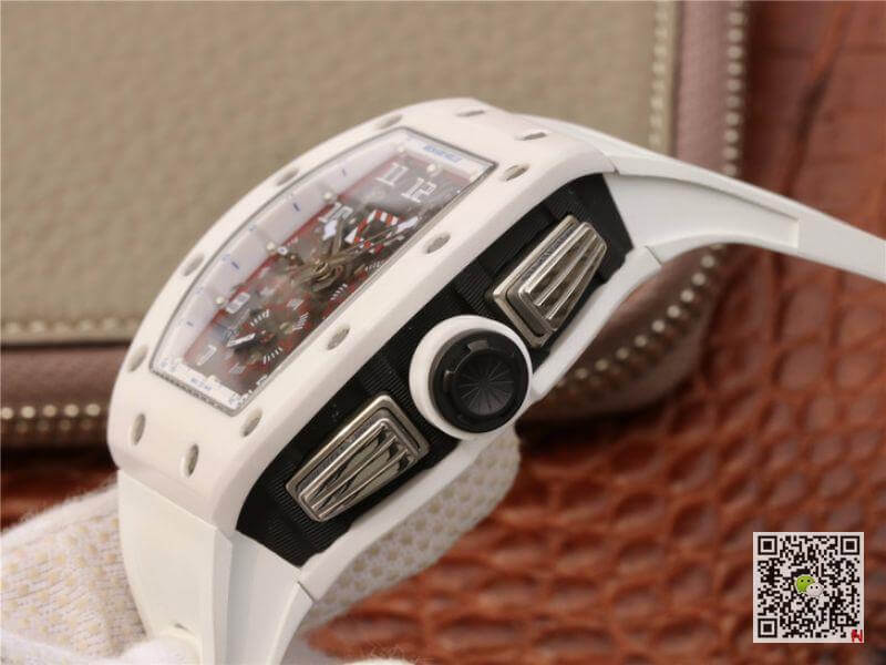 Replica Richard Mille RM011 Chronograph KV Factory 1:1 Best Edition Swiss ETA7750 White Rubber Strap
