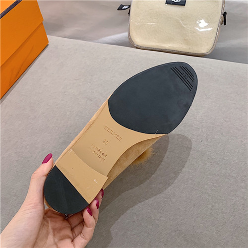 H**me5 sheepskin mink loafers