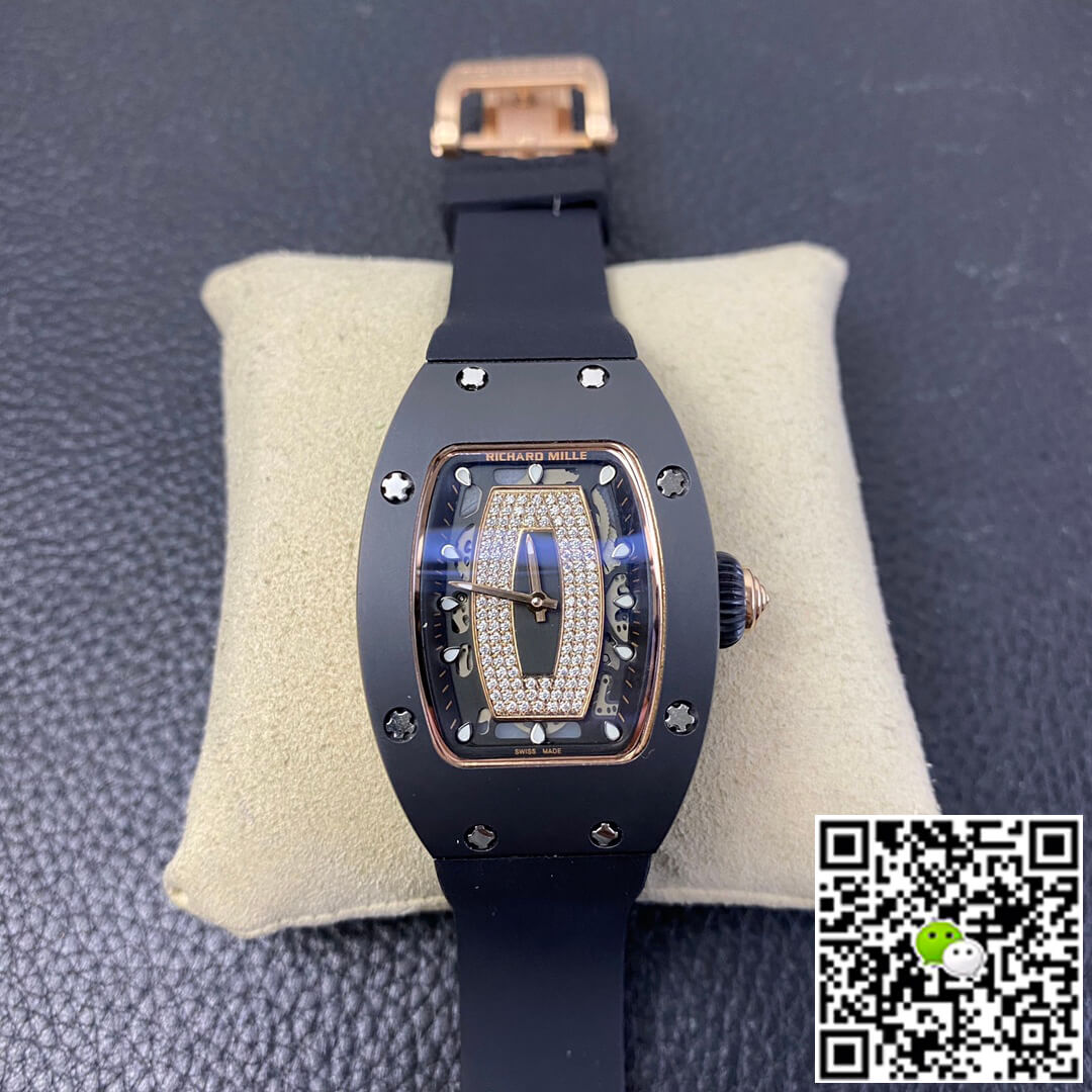 Richard Mille Replica RM 07-01 1:1 Best Edition RM Factory Black Rubber Strap