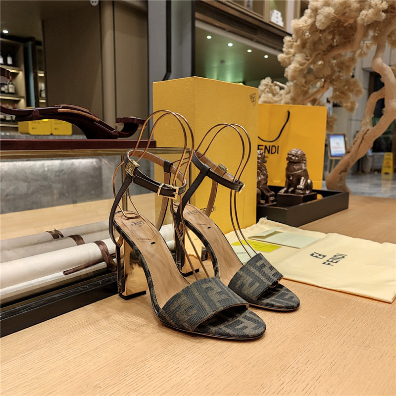 F**di electroplated high heel sandals