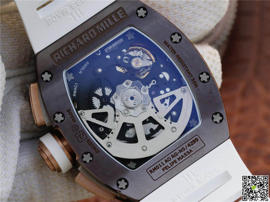 Replica Richard Mille RM011 1:1 Best Edition KV Factory Ceramic White Strap