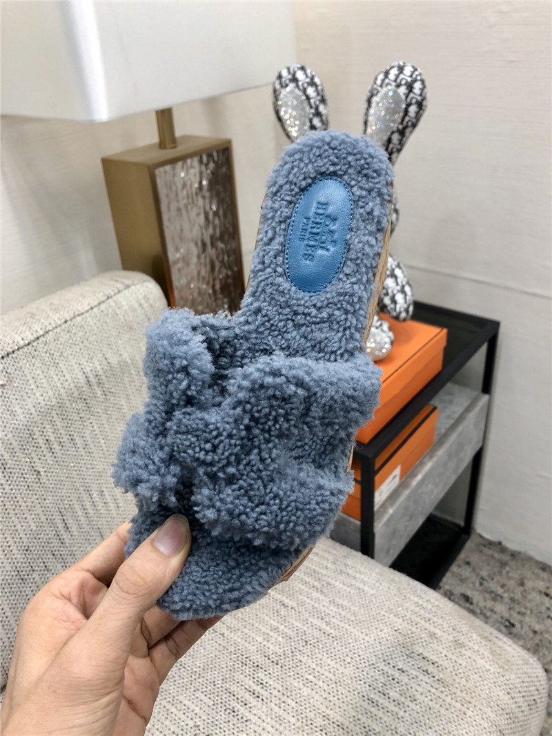 H**me5 Birkin Replica Teddy Fur Slippers