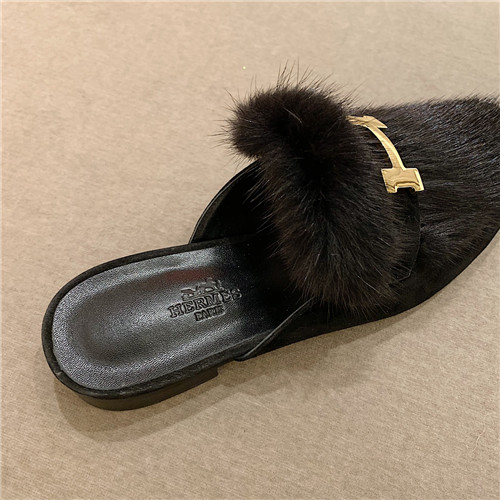 H**me5 sheepskin mink loafers