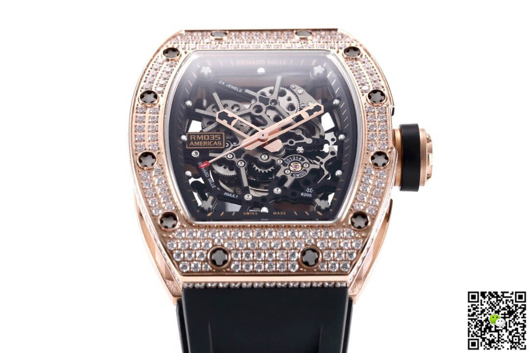 Replica Richard Mille RM035 Americas 1:1 Best Edition KV Factory D1am0nd Case
