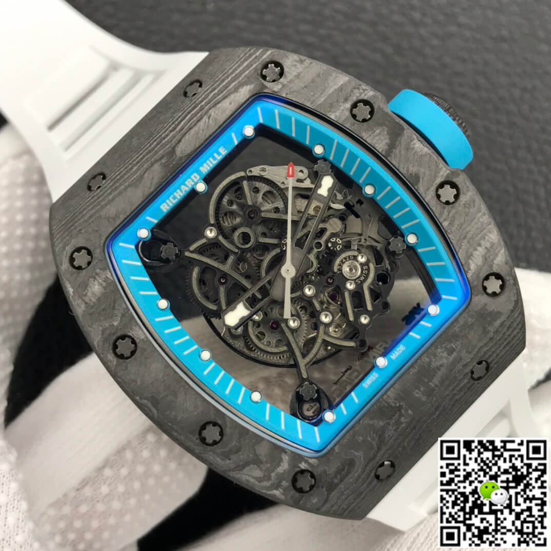 Replica Richard Mille RM055 1:1 Best Edition ZF Factory Carbon Fiber Skeleton Dial