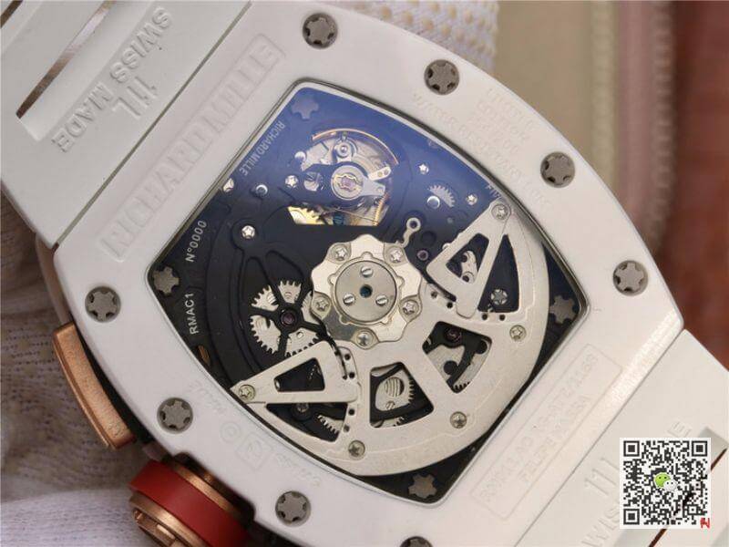 Replica Richard Mille RM011 KV Factory 1:1 Best Edition Swiss ETA7750 Crystal Dial With Red Paint On Marker