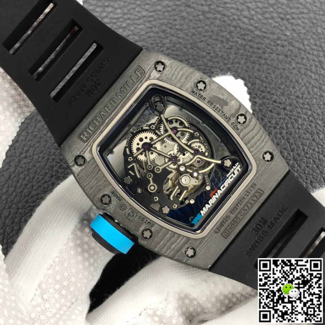 Replica Richard Mille RM055 1:1 Best Edition ZF Factory Carbon Fiber Case