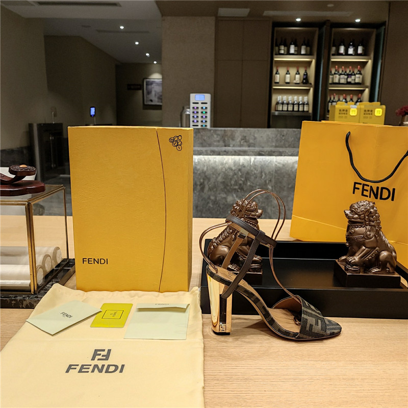 F**di electroplated high heel sandals