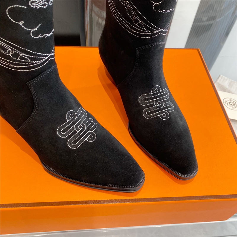 H**me5 embroidered long boots