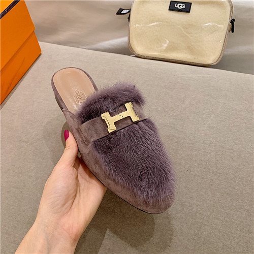 H**me5 sheepskin mink loafers