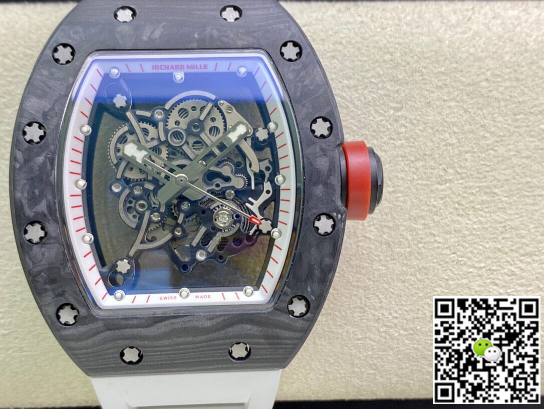 Replica Richard Mille RM055 1:1 Best Edition KV Factory V2 White Rubber Strap