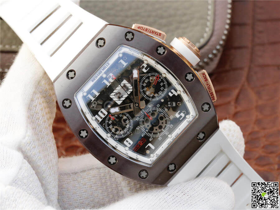 Replica Richard Mille RM011 1:1 Best Edition KV Factory Ceramic White Strap