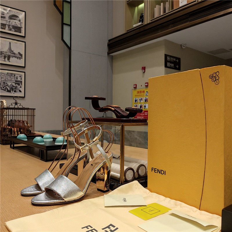 F**di electroplated high heel sandals