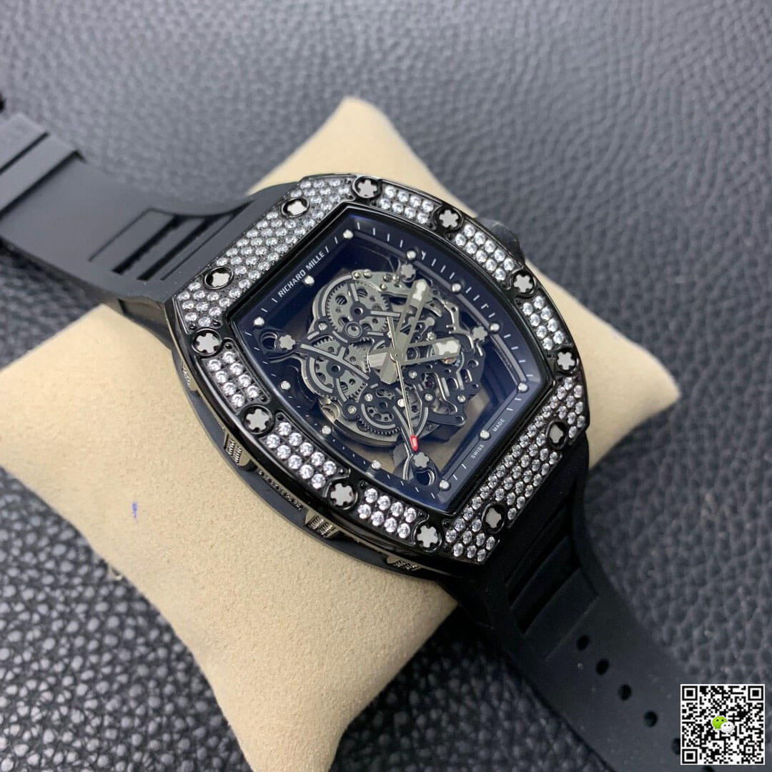 Replica Richard Mille RM055 1:1 Best Edition KV Factory D1am0nd Skeleton Dial