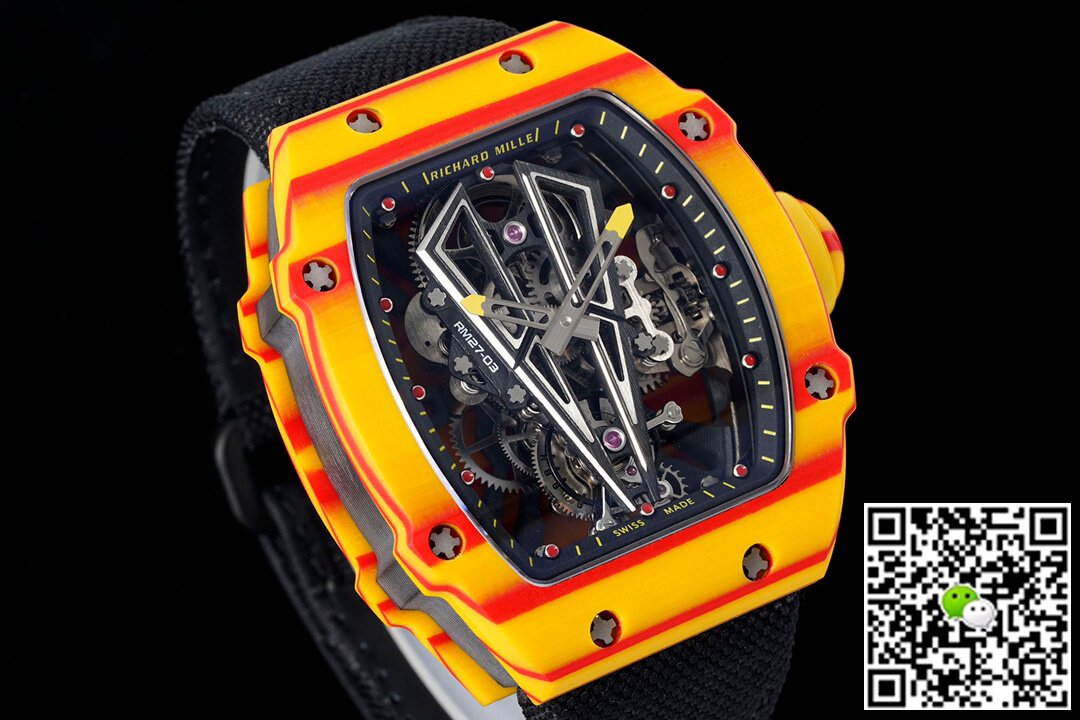 Replica Richard Mille RM27-03 Rafael Nadal Tourbillon 1:1 Best Edition RM Factory Black Strap