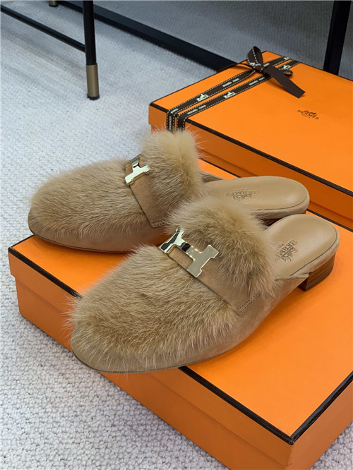 H**me5 mink loafers slippers