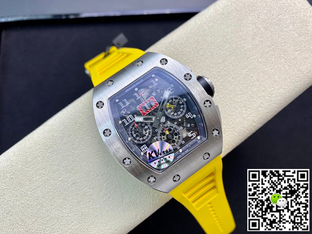 Replica Richard Mille RM11 1:1 Best Edition KV Factory Titanium Yellow Strap