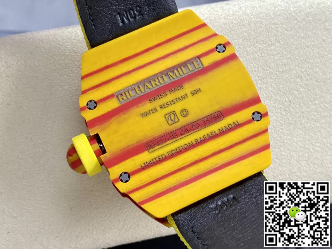 Richard Mille Replica RM27-03 Tourbillon 1:1 Best Edition BBR Factory Yellow Strap